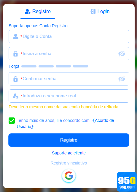 95g.com Benefícios de Criar Conta na 95g.com